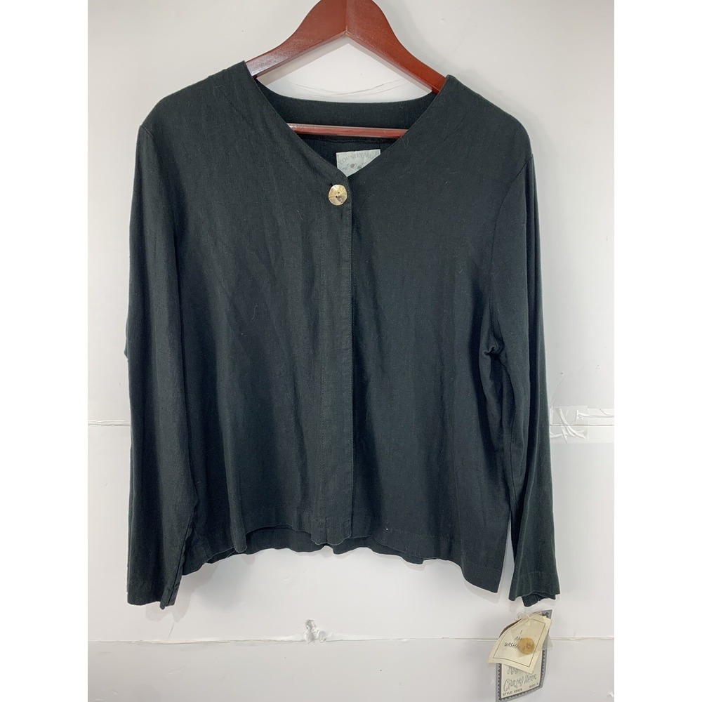 Country Wear Casuals Womens Small Black Throw Over Long Sleeve Top